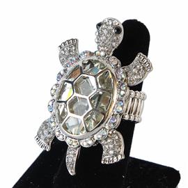 Fashion Crystal Turtle Stretch Ring