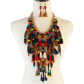 Fashion Long Tassel Necklace Set