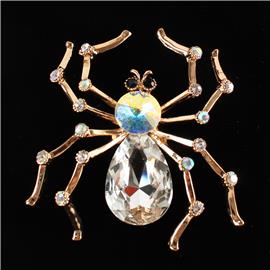 Crystal Spider Brooch