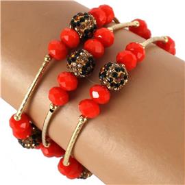 Crystal Beads Multilayereds Stretch Bracelet