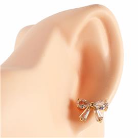 CZ Bow Stud Earring