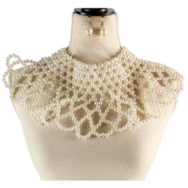 Fashion Pearl Choker Necklace Set