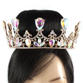 Crystal Round Teardrop Crown
