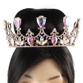 Crystal Round Teardrop Crown