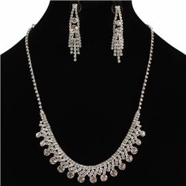 Rhinestones Fringeds Necklace Set