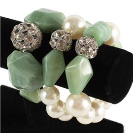 Pearls Semi Stones Stratch Bracelet