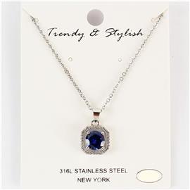 CZ Stainless Steel Necklace
