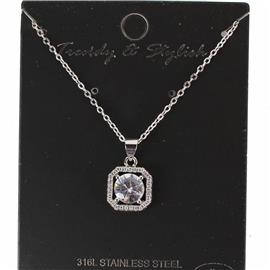 CZ  Stainless Steel Necklace