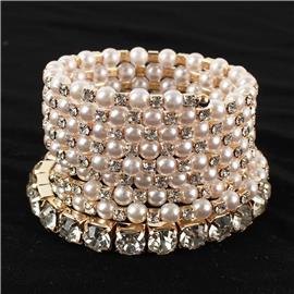 Pearl With Crystal Bracelet