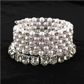 Pearl With Crystal Bracelet