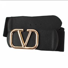 Metal Gold Buckle Stretch Belt