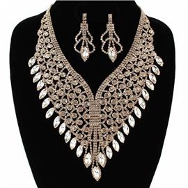 Rhinestones Crystal  Necklace Set