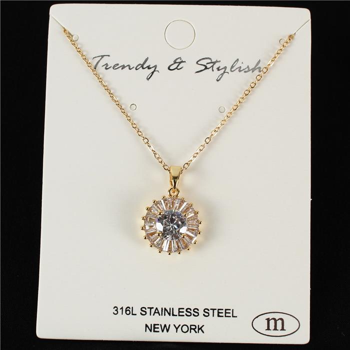 Stainless Steel Round Charm Necklace - DDFLimport.com (Wholesale ...