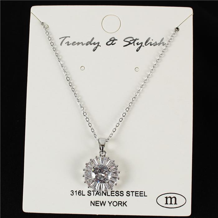 Stainless Steel Round Charm Necklace - DDFLimport.com (Wholesale ...