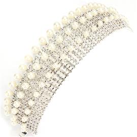 Rhinestone Pearl Bracelet