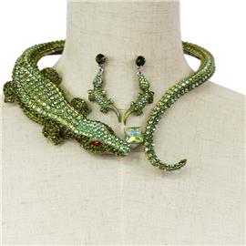 Alligator Choker  Necklace Set