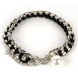 Chain Pearl Stone Bracelet