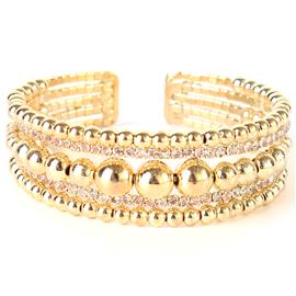 5 Line Metal Beads Bracelet