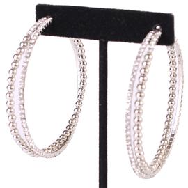 60 MM Metal Beads Hoop Earring