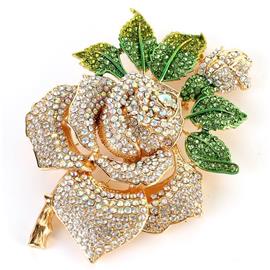 Crystal Roses Brooch