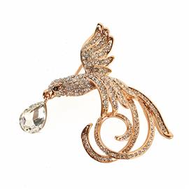 Rhinestone Bird Brooch