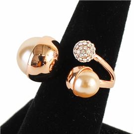 Ball CZ Pearl Ring