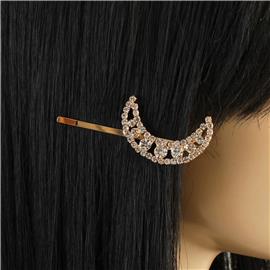 Rhinestones Half Moon Hair Pin