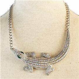 Crystal Alligator  Necklace