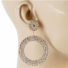 Rhinestones Round Earring