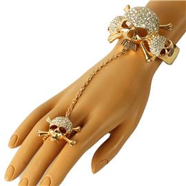 Crystal Skull Hand Chain Bracelet Bangle