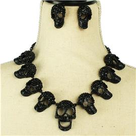 Crystal Skull Necklace Set