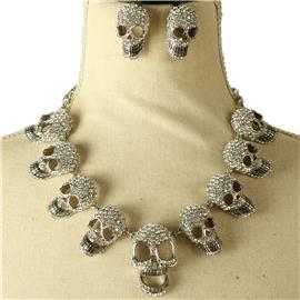 Crystal Skull Necklace Set