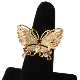 Cubic Zirconia Butterfly Ring