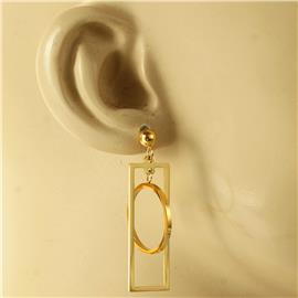 Stainless Steel Dangling Rectangle Earring