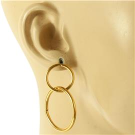 Stainless Steel Double Round  Earring