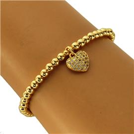 Stainless Steel Beads Heart Bracelet
