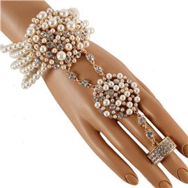 Pearl Stones Bracelet With Ring