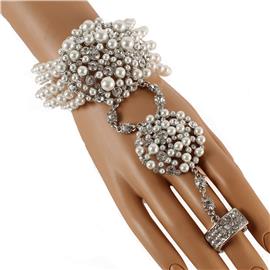 Pearl Stones Bracelet With Ring
