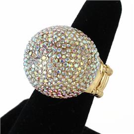 Crystal Pave Ball Ring