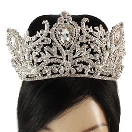 Crystal Swirl Tear Crown Tiara