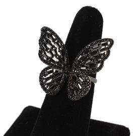 CZ Butterfly Adjustable Ring