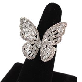 CZ Butterfly Adjustable Ring