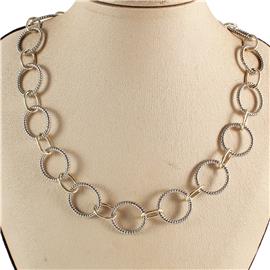 Rhodium Round Chain Necklace