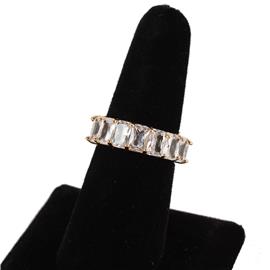 8 Cubic Zirconia Rectangle Wedding Ring