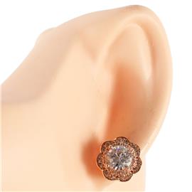 Cubic Zirconia Flower Stud Earring