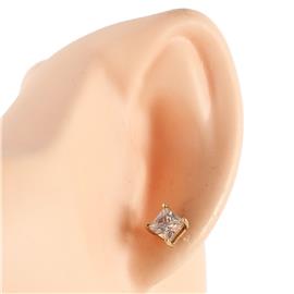 Cubic Zirconia Square Stud Earring