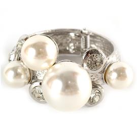 Pearl Stones Chunky Bangle Bracelet