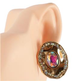 Oval Stones Clip-On Earring