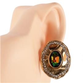 Oval Stones Clip-On Earring