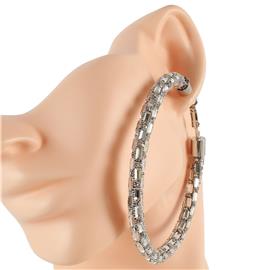Fashion Stones Hoop Earring